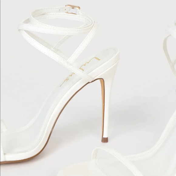 Sydd Off White Patent Ankle Wrap High Heel Sandals - Picture 2 of 7